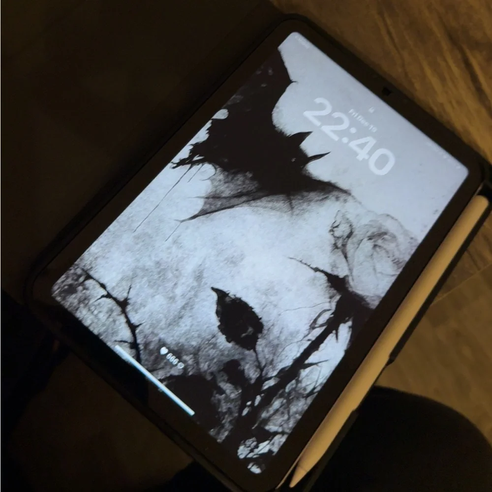 Apple Black Tablet with White Stylus